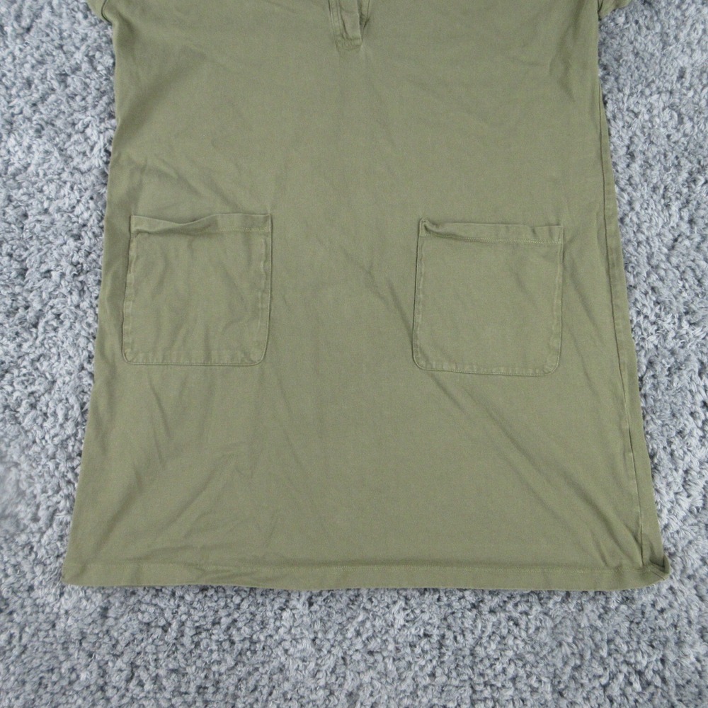 Banana Republic Dress Womens Petites Large Green Cuffed Collared Shift Pockets - Picture 4 of 13